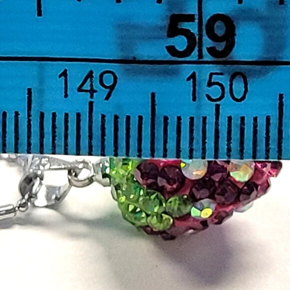 Kids Teens Purple Strawberry Pendant with Swaroski elements ON Silver Chain - Picture 11 of 14